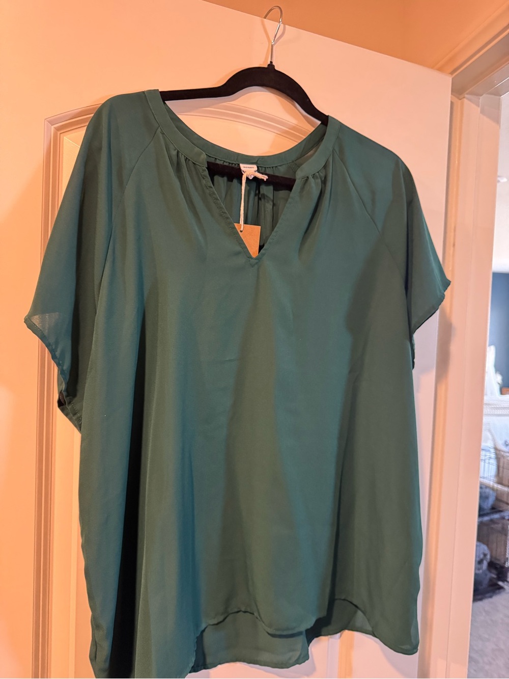 Old Navy green Short-Sleeve V-Notch Blouse